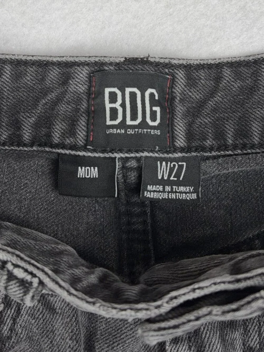 BDG Urban Outfitters Mom Jeans Women's W27 Black Distressed High Rise Grunge Y2K